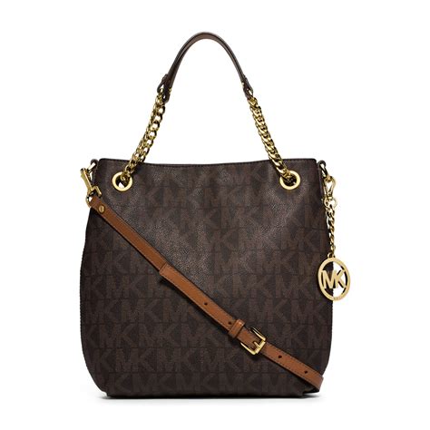 michael kors jet set chain medium messenger brown|Jet Set Medium Logo Chain Shoulder Bag .